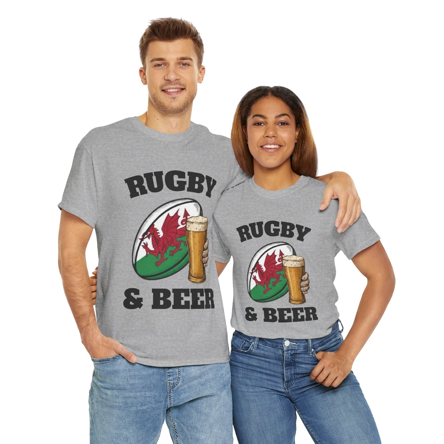 Wales Rugby & Beer T-Shirt – Perfect for Match Days, Gifts & Lads Trips - Rugby & Beer
