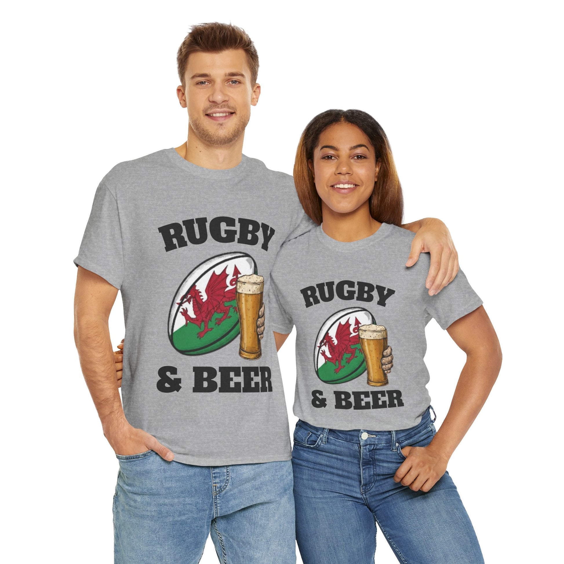 Wales Rugby & Beer T-Shirt – Perfect for Match Days, Gifts & Lads Trips - Rugby & Beer