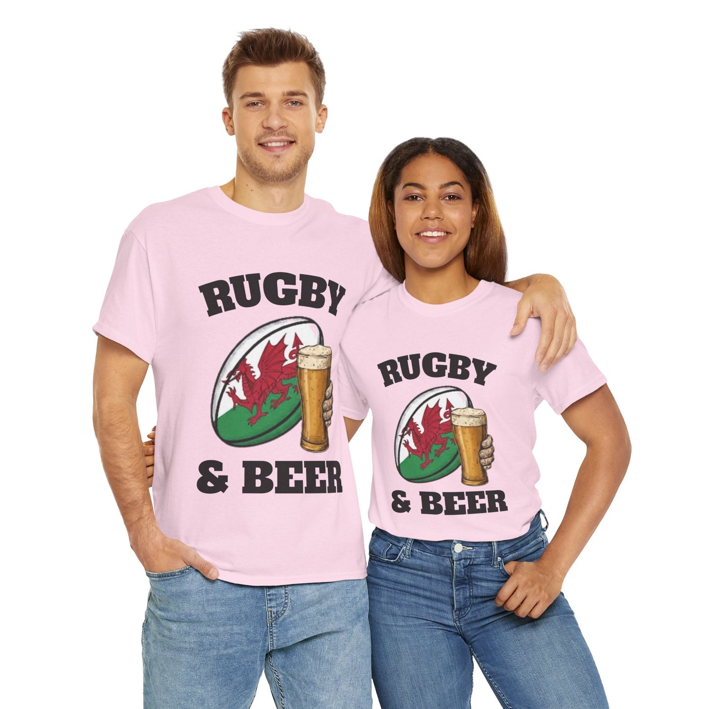 Wales Rugby & Beer T-Shirt – Perfect for Match Days, Gifts & Lads Trips - Rugby & Beer