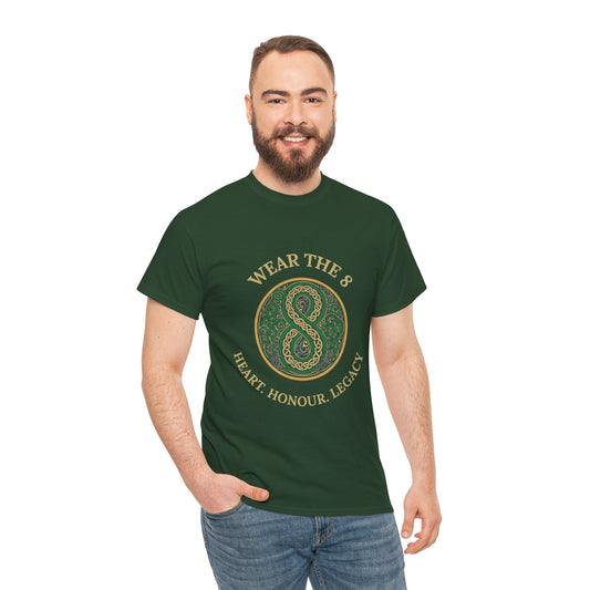 WEAR THE 8 – Heart. Honour. Legacy. | Irish Rugby Tribute T-Shirt - Rugby & Beer