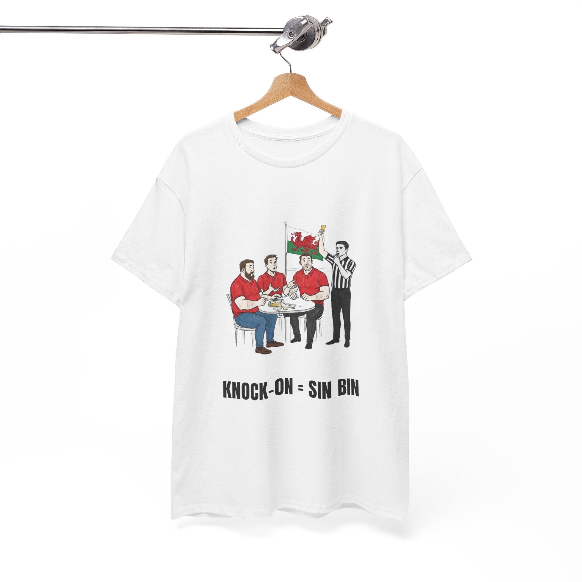 Welsh Rugby & Beer T-Shirt – Yellow Card Pint Spill | Funny Rugby Fans Tee - Rugby & Beer